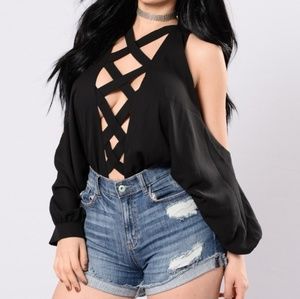 Fashion Nova Black Off Shoulder Top